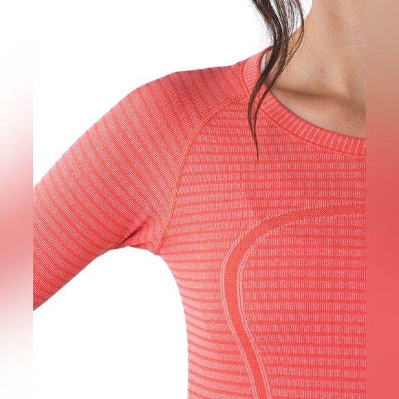 LULULEMON Swiftly Tech Long Sleeve Crew in Heathered Alarming - Picture 2 of 13